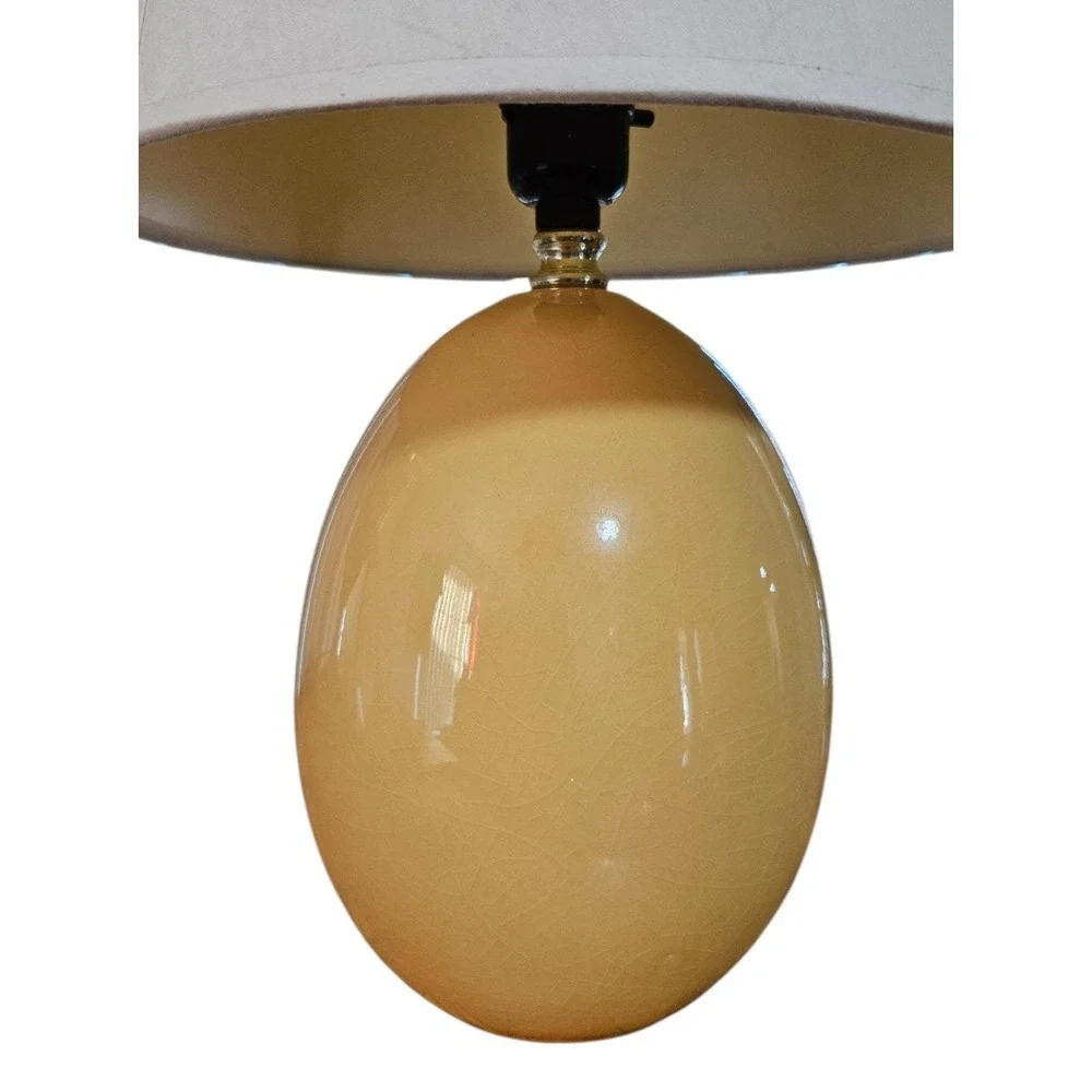 Bellamy Table Lamp Crackle Glaze Egg Shape Ceramic Lamp Mustard Yellow 17